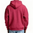 thumbnail image 5 of Telankuip Mens Waffle Quarter Zipper Hoodies Soft Cozy Solid Color Loose Hooded Sweatshirts Long Sleeve Drop Shoulder Oversized Drawstring Pullover Tops with Pockets Hot Pink XL, 5 of 5