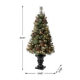 thumbnail image 3 of Glitz Design Glitzhome 4ft Flocked Christmas Tree With 100 Warm White Light Pinecone and Berries, 3 of 8