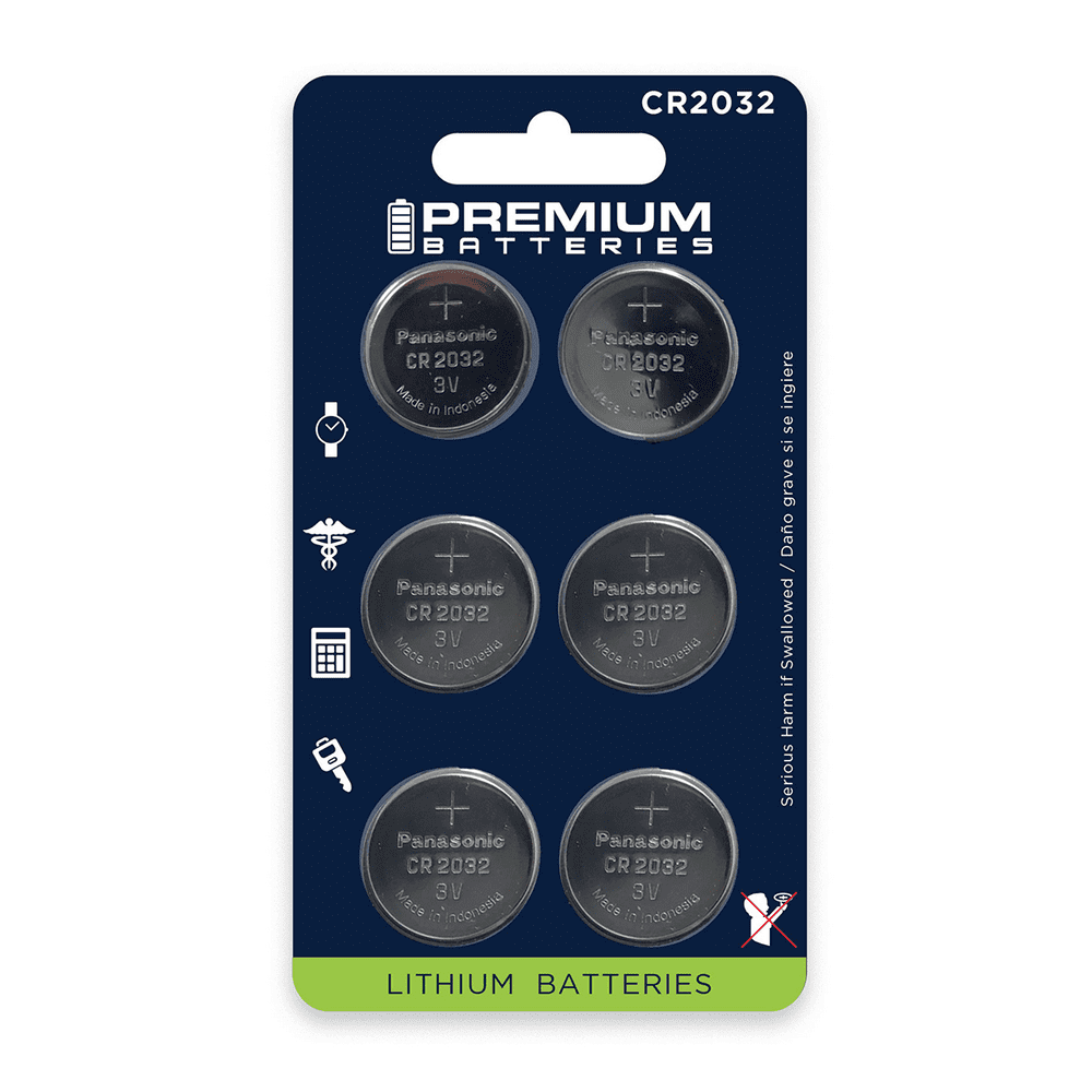 Premium Batteries Panasonic CR2032 3V Lithium Coin Cell Batteries Child