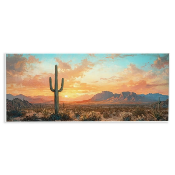 Stupell Industries Western Sunset Canyon Wall Plaque Art design by Petal Prints Design, 7 x 17