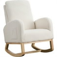 thumbnail image 2 of Furvclv Nursery Rocking Chair With Side Pockets, Upholstered Modern Accent Glider Rocker Chair With High Backrest And Rubber Wood Legs For Bedroom Living Room, 2 of 9