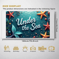 thumbnail image 4 of LUUFILx Under the Sea Nautical Themed Backdrop Banner Party Supplies Photography Props Ocean Birthday Decoration Baby Shower Background Underwater Event Decor, 4 of 8