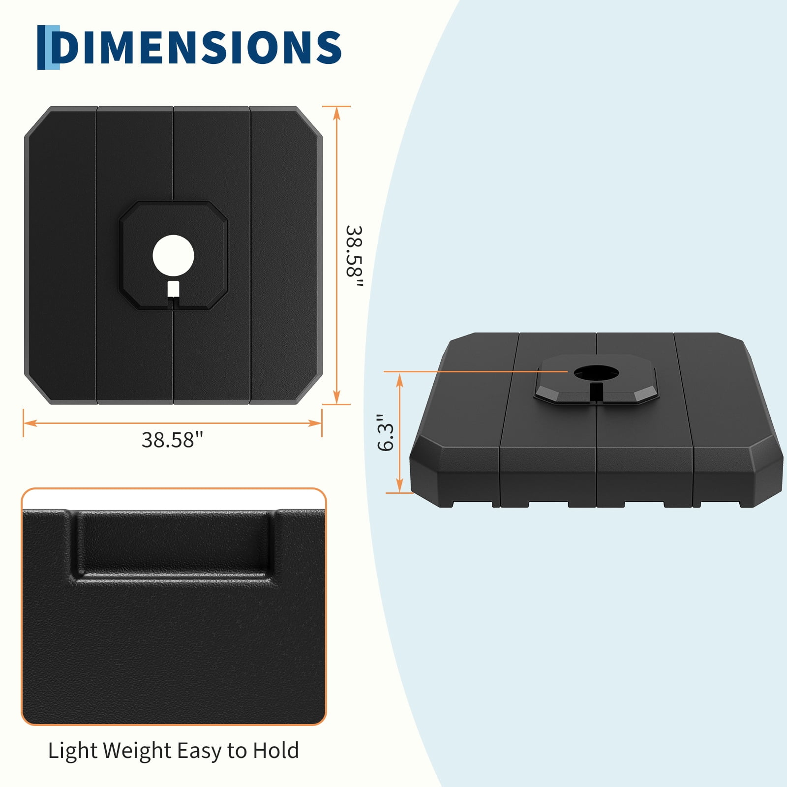Heavy Duty Patio Umbrella Base,330lb Capacity Outdoor Umbrella Base for Patio Market Table Umbrella,Filled with Water or Sand
