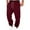 Wine, variant on DODADAWANJ Gym Cargo Pants for Men with Zipper Multi Pockets Drawstring Waist Jogging Pants Big and Tall Elastic Bottom Athletic Pants for Hiking Camping Workout
