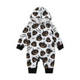thumbnail image 1 of Qiylii Newborn Baby Halloween Hooded Romper, Plaid Grimace/Pumpkin Printed Long Sleeve Overalls, Casual Simple Style Jumpsuit,0-18M, 1 of 9