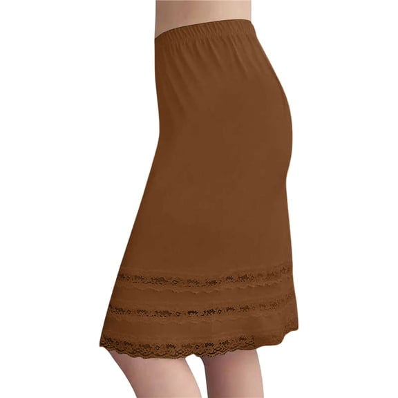 Miqool Womens Half Slips for Under Dresses Half Slip Lace Trim Half Slips for Under Dresses Knee Length 22-24 inch
