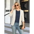 thumbnail image 4 of Women'S Waffle Knit Tops Dressy Business Casual Blouses Lace Long Sleeve Work Shirts Fall Clothes Navy Blue M, 4 of 8