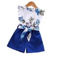 thumbnail image 2 of YTDSCS Toddler Kids Girls Summer 2 Piece Outfits for 4-7 Years Tropical Print Sleeveless Halter Tops and Shorts Set, 2 of 9