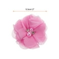 thumbnail image 2 of Artificial Rhinestone Chiffon Flower Heads, Dark Pink Red Flowers 2 Inch 20Pcs, 2 of 5