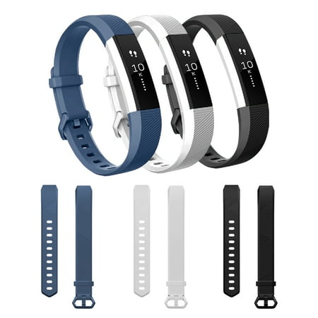 For Fitbit Alta HR Bands, iClover Replacement Silicone Wristband Accessories for Fitbit Alta Watch Strap, Women Men Kids Girls Style 3 Color Large Size