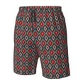 thumbnail image 4 of Balery Red And Orange On Blue Teal Traje de Baño Estilo Hawaiano para Hombre, Shorts de Secado Rápido con Bolsillos-Small, 4 of 6
