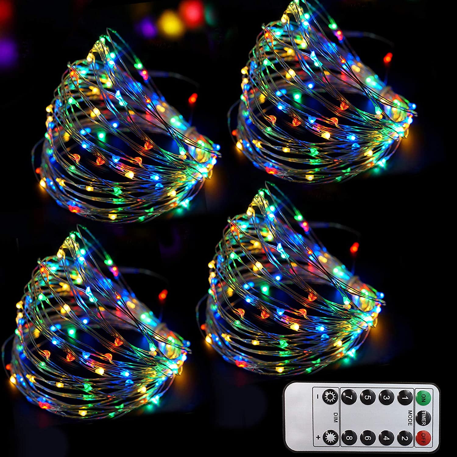 66 Ft 200 LED Multi Colored Fairy Lights Battery Operated with Remote