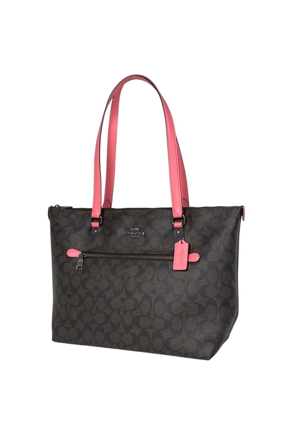 Pre-Owned Coach Signature Shoulder Bag, Logo Tote Coated Canvas, Brown and Pink,... (Good)