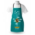 thumbnail image 3 of Guitar Apron Abstract Music Themed with Birds on Strings and Clouds Illustration, Unisex Kitchen Bib Apron with Adjustable Neck for Cooking Baking Gardening, Turquoise Marigold White, by Ambesonne, 3 of 3