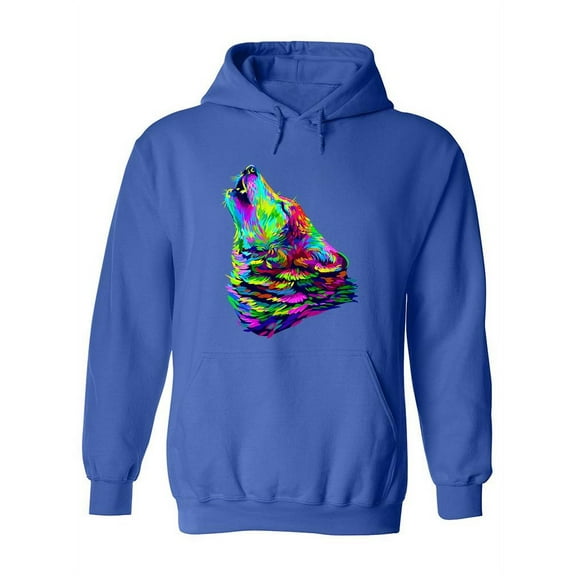 Neon Wolf Howl Hoodie Women -Image by Shutterstock, Female 3X-Large