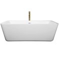 thumbnail image 2 of Wyndham Collection Emily 68.88" Acrylic Freestanding Bathtub in Gold/White, 2 of 3