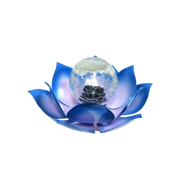Kmbangi Solar Lotus Light with Cracked Glass Ball Effect Night Decoration