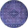 thumbnail image 1 of Ahgly Company Machine Washable Indoor Round Medallion Blue Traditional Area Rugs, 6' Round, 1 of 4