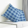 thumbnail image 4 of Throw Pillow Covers 16x16 Inch, Blue Geometric Decorative Pillow Cases for Couch Sofa Bed, Retro Morocco Abstract Art Cotton Linen Square Home Decor Pillowcases with Hidden Zipper, 4 of 7