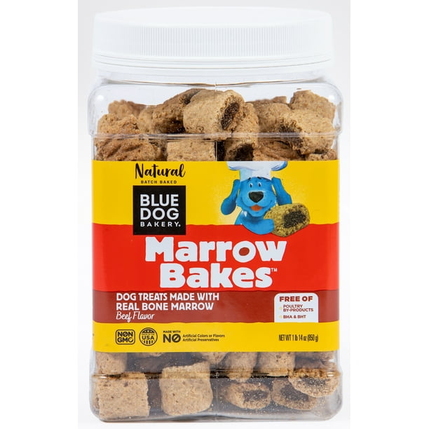 Blue Dog Bakery MarrowBakes Beef Flavor Bone Marrow Treats for Dogs, 30