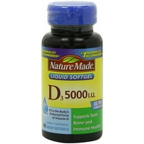 Nature Made Vitamin D3 5000 IU Liquid Softgels 90 ea Pack of 3