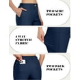 thumbnail image 4 of Little Donkey Andy Women's Stretchy Straight Leg Dress Pants Business Casual Elastic Waist Cropped Work Pants with Pockets Blue S, 4 of 7