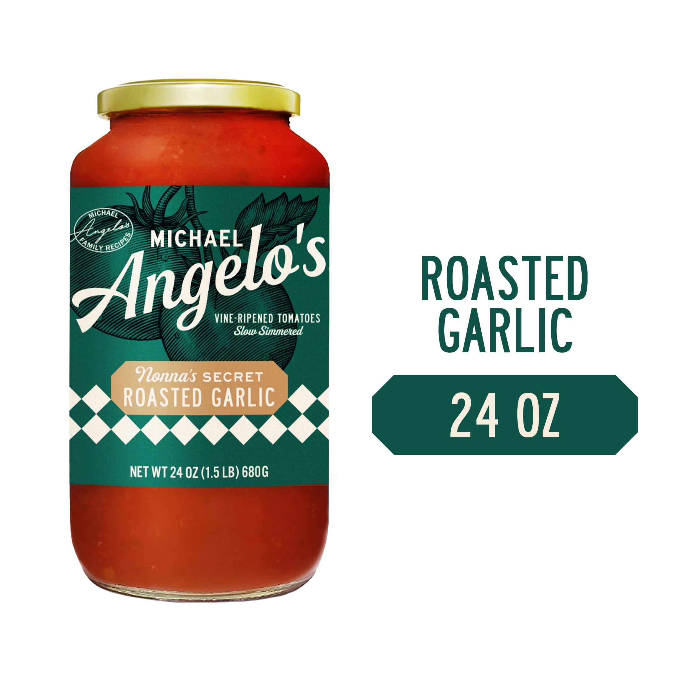 (3 pack) Michael Angelo's Nonna's Secret Roasted Garlic Pasta Sauce, 24oz