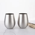 thumbnail image 3 of Vaso de vino de acero inoxidable sin tallo de 500 ml, vaso de vino portátil al aire libre para piscina, camping, cocina, viajes, juego de 4 tazas de metal (oro+plata), 3 of 4