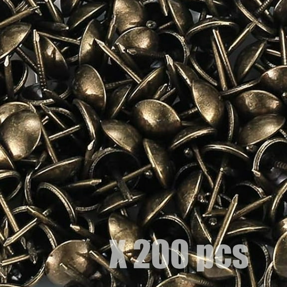 200pcs Metal Decorative Tacks Round Head Nails for Furniture Projects
