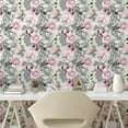 thumbnail image 2 of Ambesonne Floral Peel & Stick Wallpaper for Home, Purple Roses Peonies Plot, 13"x72", Pale Rose Dark Sea Green, 2 of 5