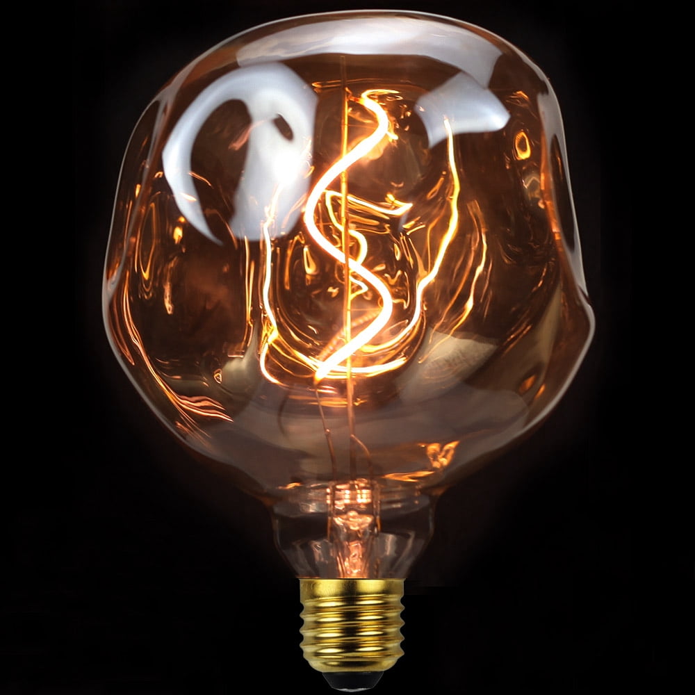 TIANFAN G40 Big Edsion Led Bulb Specail Shaped Stone Spiral Filament Light Bulb 4W Dimmable  E26 Decorative Light Bulbs