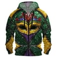 thumbnail image 4 of Resicozy Mardi Gras Full-Zip Up Hooded Casual Sweatshirts with Pockets Long Sleeve Sweatshirt Sports 2026 Hooded Jacket Dark Green L, 4 of 5
