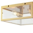 thumbnail image 4 of JONATHAN Y Grayson 12" 2-Light Bohemian Farmhouse Iron/Glass LED Flush Mount, Brass Gold/Clear, JYL9501C, 4 of 7