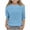 Sky Blue, variant on Bovxnpu Girls Long Sleeve T Shirts Pullover Undershirts Solid 3/4 Sleeve Tshirt For Girls Daily Tees