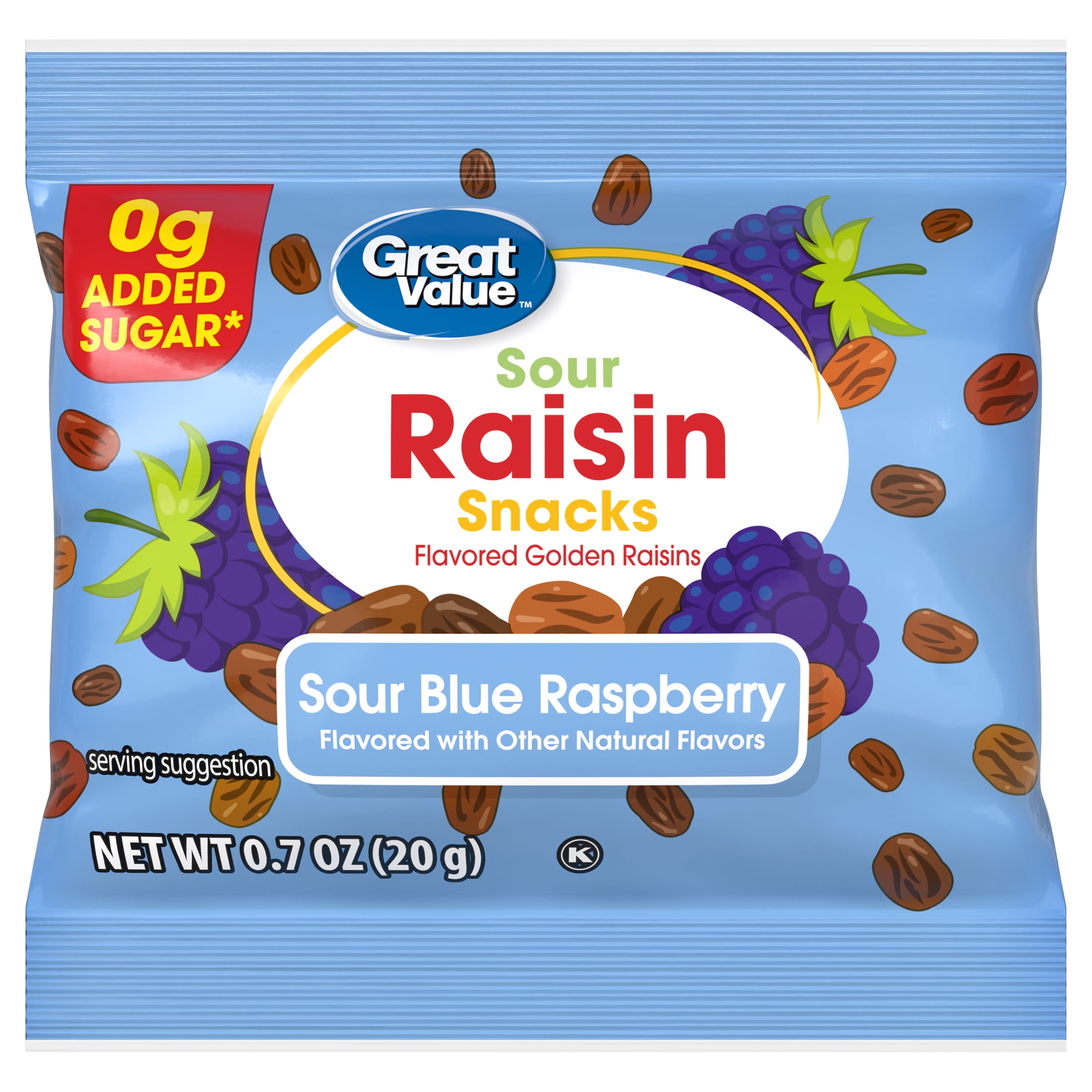 Great Value Sour Raisins Multi-Pack, 20 Count