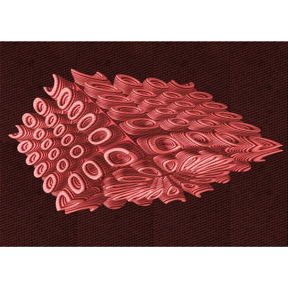 Ahgly Company Machine Washable Indoor Rectangle Transitional Fire Brick Red Area Rugs, 7' x 9'