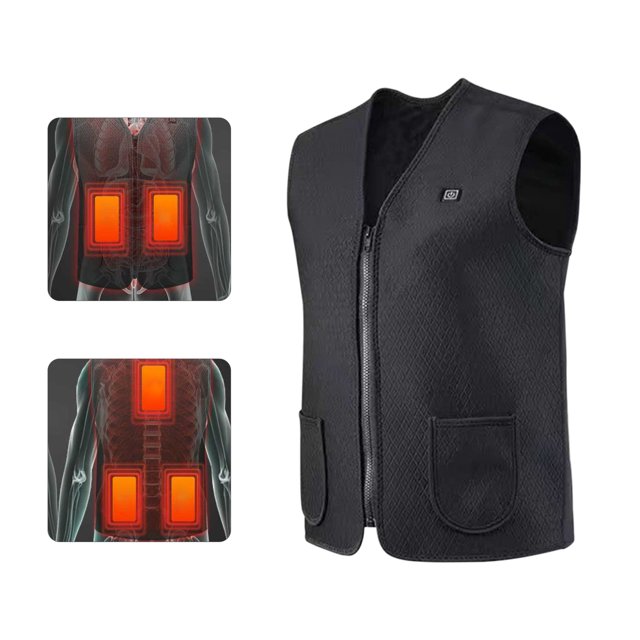 Men's Heated Vest Winter Warm Heated Vest Heated Jacket Lightweight USB Electric Warm Clothes Suitable for Outdoor Running Cycling Driving Hiking (Battery Not Included)