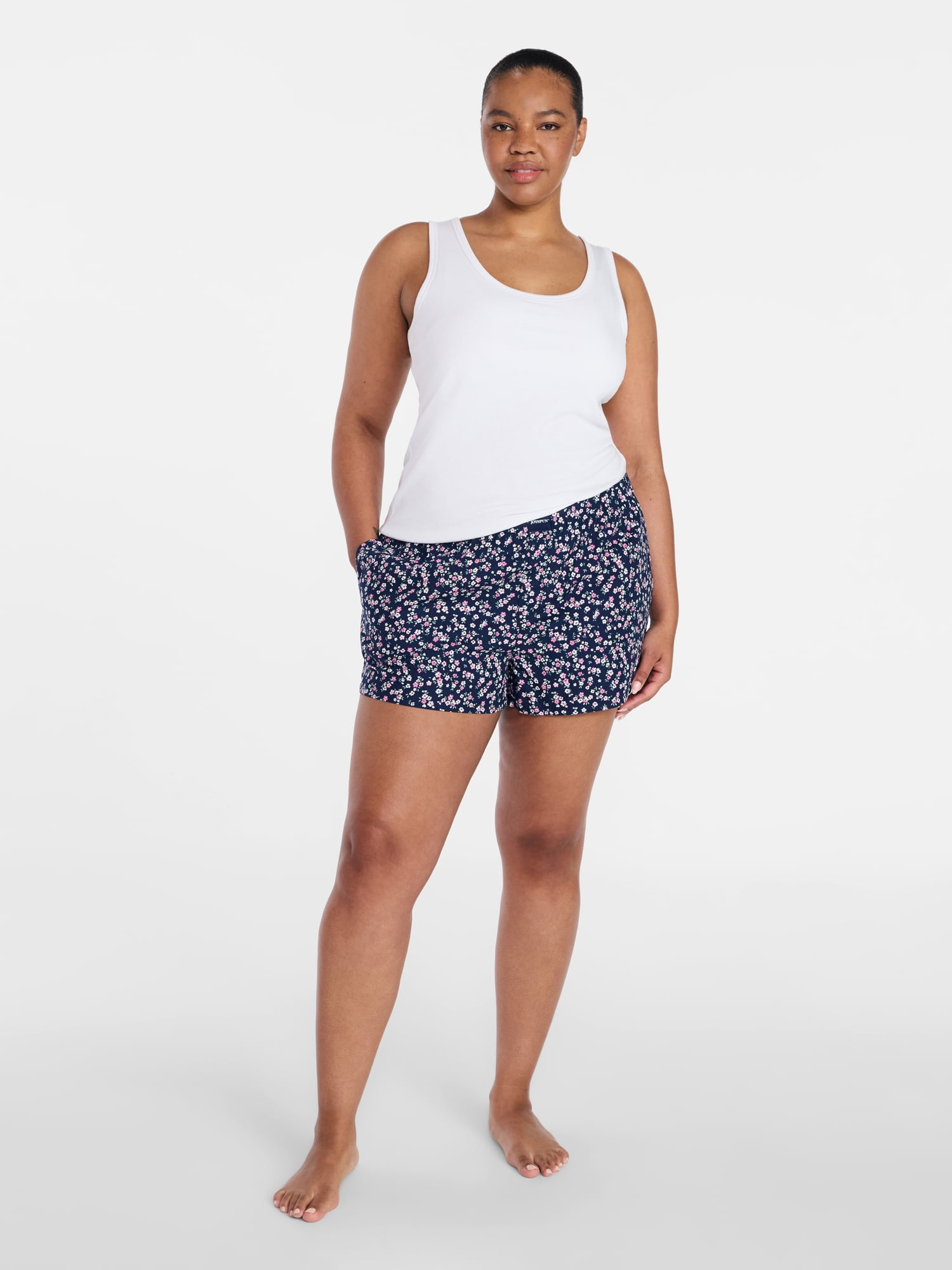 Joyspun Women's Woven Pajama Boxer Shorts, 3'' Inseam, Sizes XS-3X