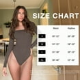 thumbnail image 3 of OQQ women's square ribbed long sleeve bodysuits, 3 of 7