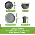 thumbnail image 2 of 32-Piece Kitchen Plastic Wheat Straw Dinnerware Set, Service for 8, Dinner Plates, Dessert Plate, Cereal Bowls, Cups, Unbreakable Colorful Plastic Outdoor Camping Dishes, Autumn Multicolor, 2 of 7