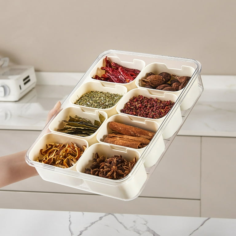 Divided Snack Container 8 Compartment Box Serving Tray with Lid