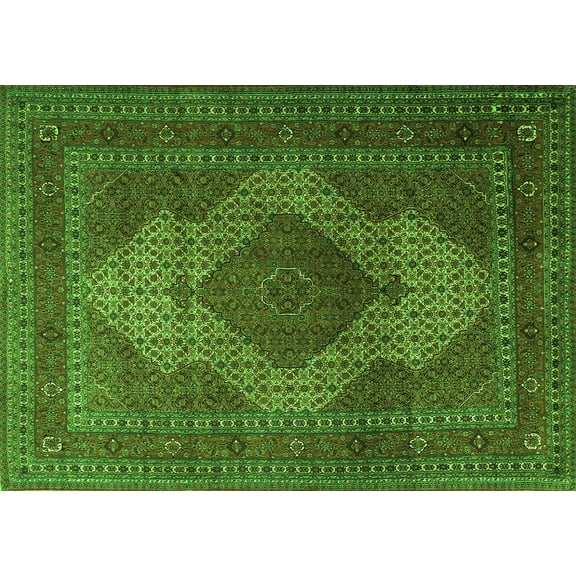 Ahgly Company Indoor Rectangle Persian Green Traditional Area Rugs, 5' x 7'