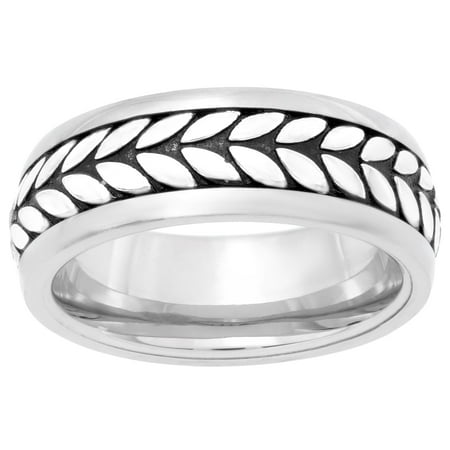 BIG Jewelry Co Stainless Steel Wheat Eternity Men's Ring