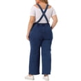 thumbnail image 3 of Overol de mezclilla largo de tirantes en forma de V para mujeres de talla grande Agnes Orinda 1X azul oscuro, 3 of 6