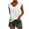 thumbnail image 2 of Blusa Mujer Elegante Camiseta Sin Mangas Camiseta Casual Tops Blancos, 2 of 6