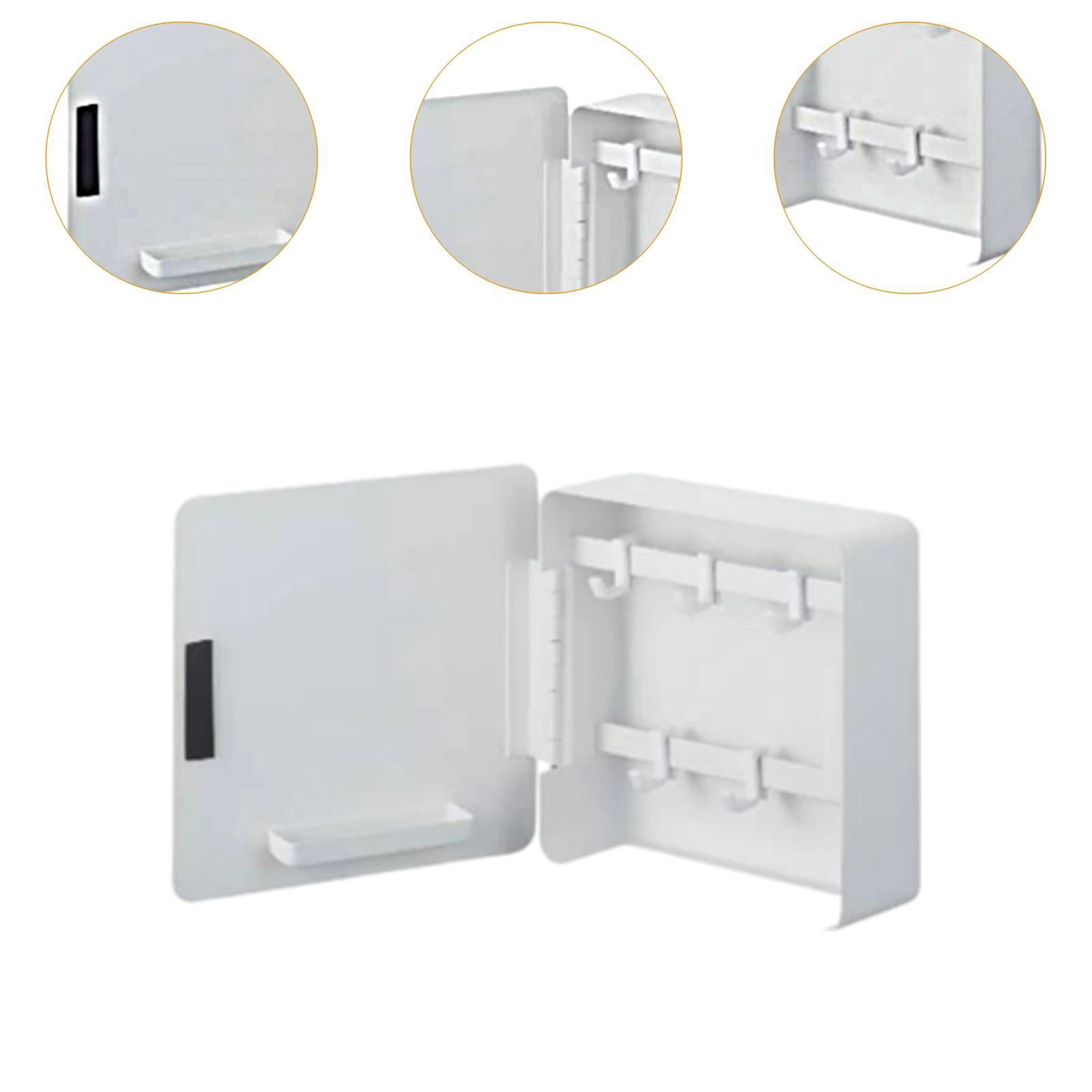 Dualoai Key Lock Box Wall Mount Keychain Storage Cabinet for Office Doorway Landlord White