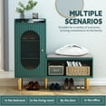 thumbnail image 3 of HLR Modern L-Storage Entryway Bench, Changing Shoe Benches for Entryway Living Room, Green, 3 of 10