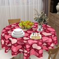 thumbnail image 3 of Valentines Tablecloth 60 Inch Round Love Heart Valentine''s Day Red Flower Table Cloths Washable Tablecloth for Party Holiday Kitchen Dining Room Indoor Outdoor Valentine''s Day Decoration, 3 of 6