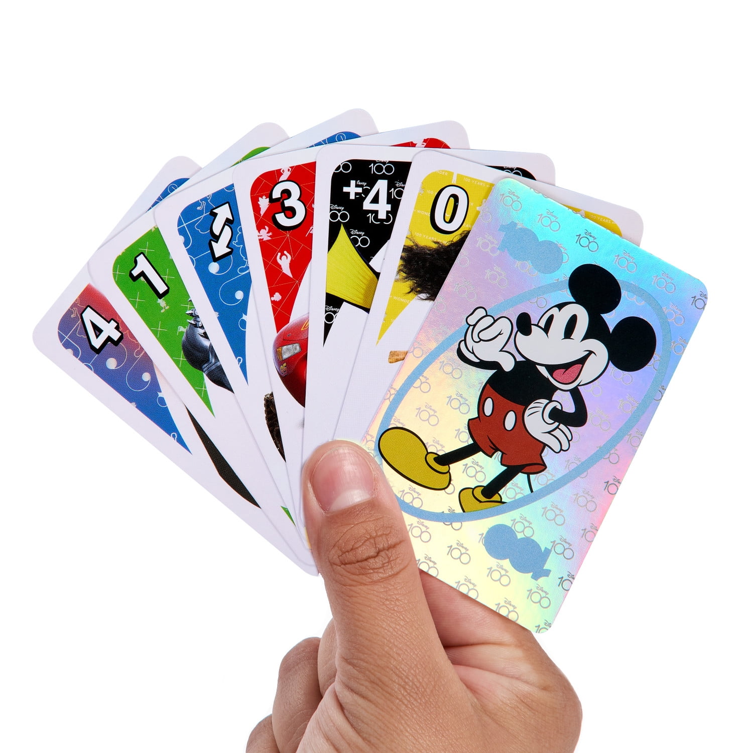 UNO® Disney 100 Card Game in Storage & Travel Tin for Kids & Family Night, Features Disney Characters and Collectible Foil Card