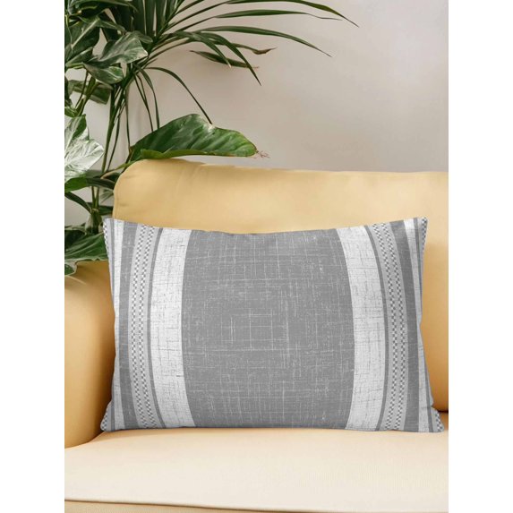 Outdoor Pillows Waterproof, Vintage Grey Striped Bedding Throw Pillows with Insert for Couch Sofa Bed, Farmhouse Modern Stripes Boho 12x20 Inch Pillowcases Decorative Camping Patio Pillow Set of 1